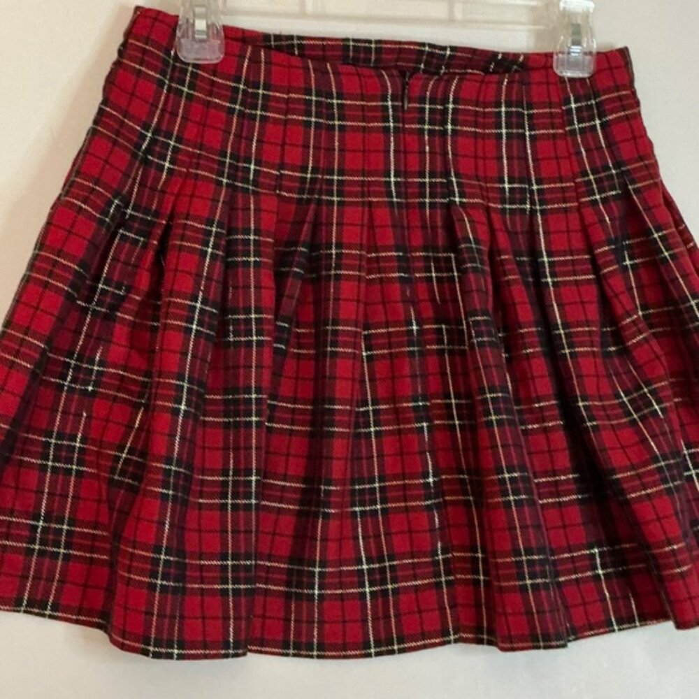 Schoolgirl plaid pleated skirt Arizona size small - Picture 2 of 3